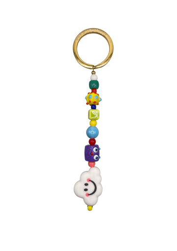 Funky Cloud Bead Keychain