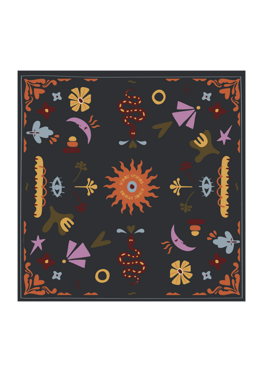 Navy Mixed Scarf