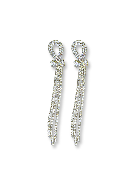 Silver Bow Hoops