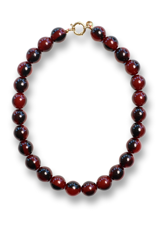 Wilma Burgundy Marble Halskette