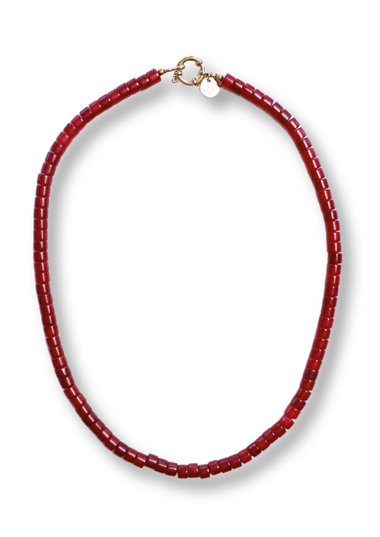 Moos Burgundy Halskette