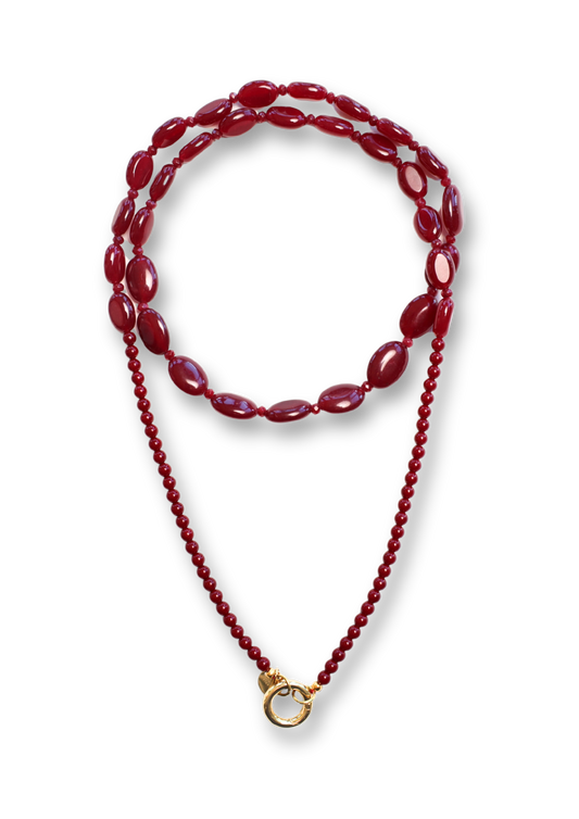 Funky Burgundy Long Halskette