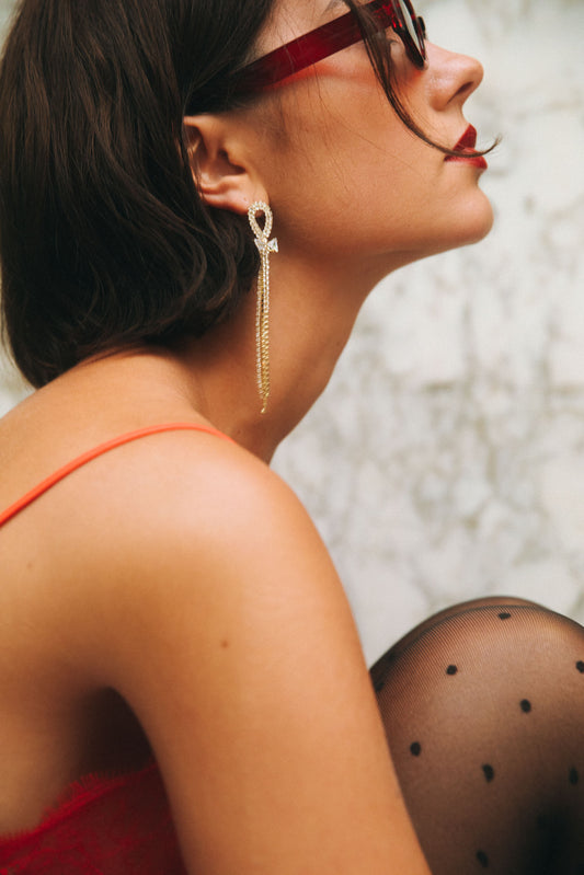 Silver Bow Hoops
